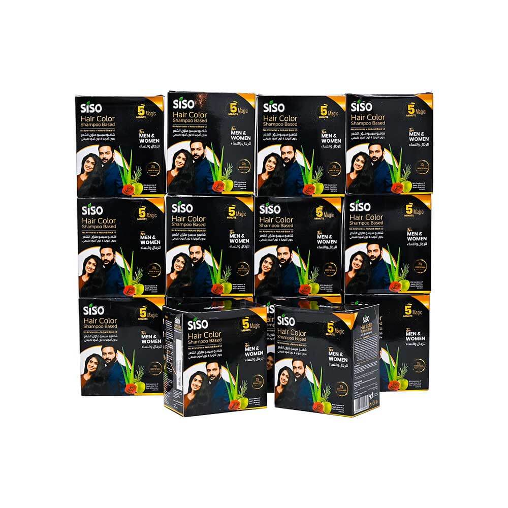 Siso Hair Color Shampoo Black 20gx10 Pcs